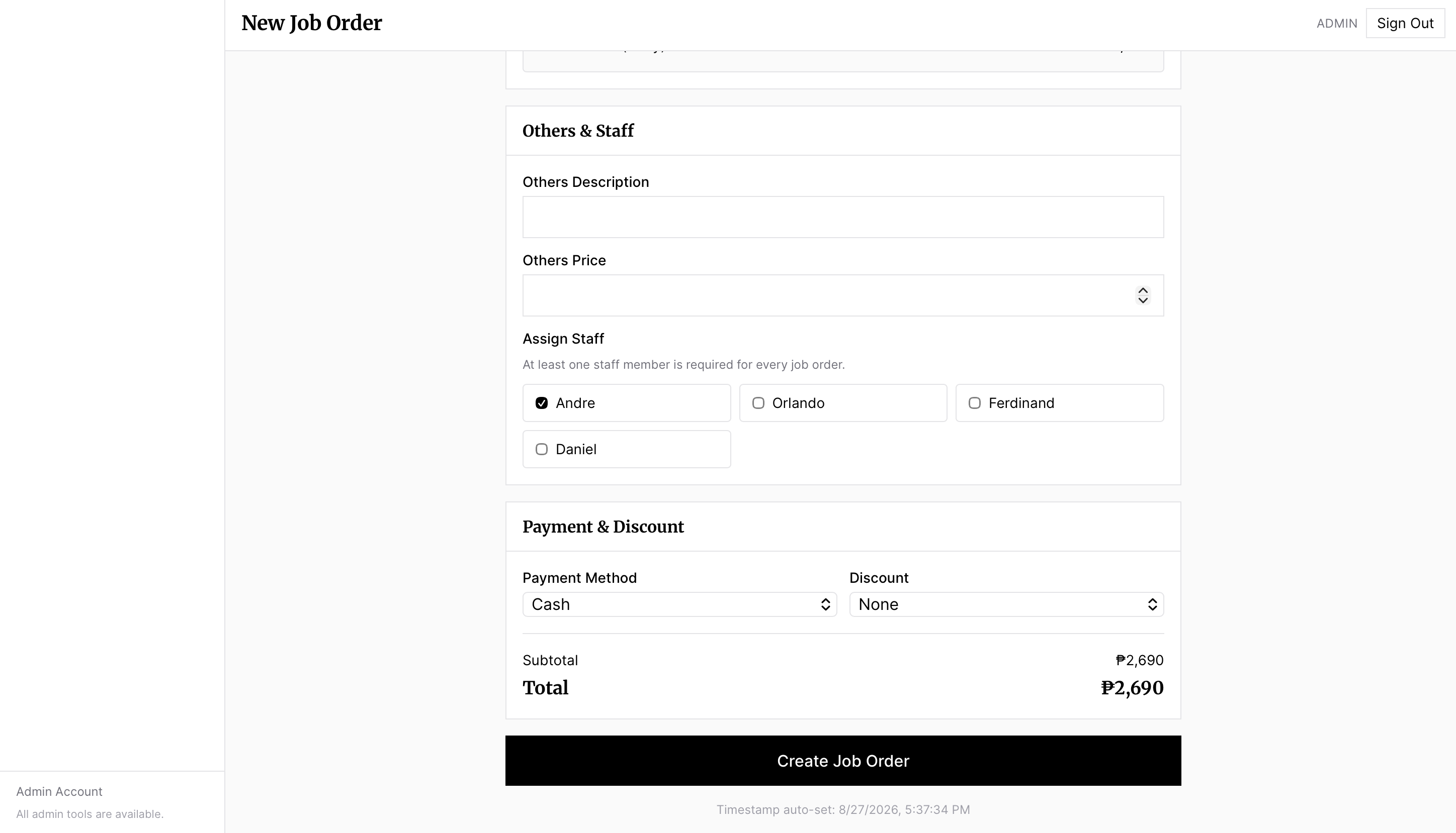 ServiceHub product screen 5